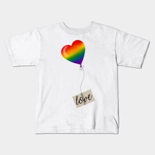 Rainbow love balloon Kids T-Shirt